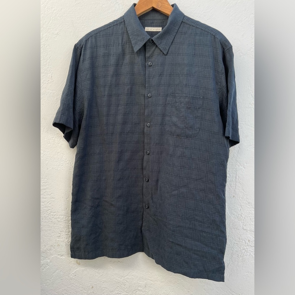 Age of Wisdom Men’s‎ Gray Casual Button Down Short Sleeve Shirt Size XL